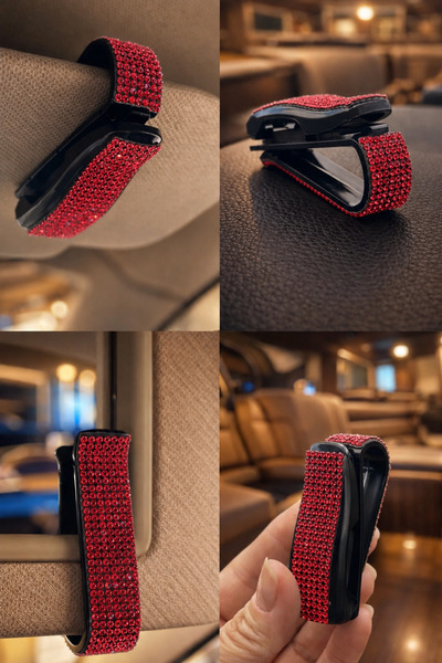 minors Special for Women: In-Car Glasses and Card Holder, Sparkling Clip-On S...