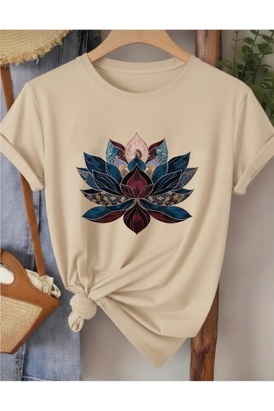 NIGRUM PARDUS New Season Lotus Flower Printed 100% Cotton Oversize Large Size...