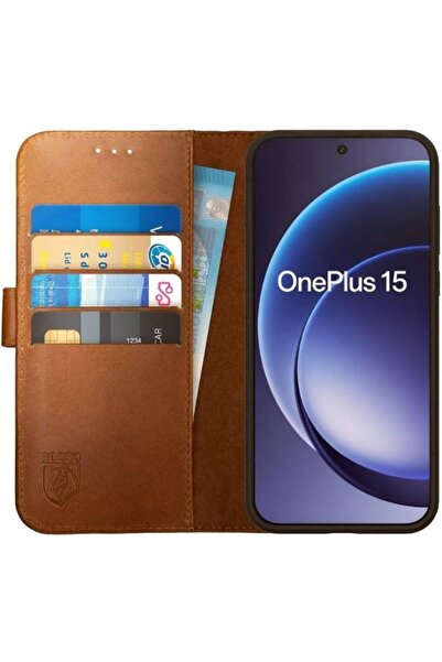 ROSSO OnePlus 15 Πολυτελής Καφέ Θήκη Πορτοφόλι από Γνήσιο Δέρμα (Κορυφαίας Πο...