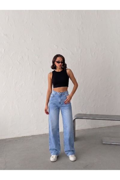 blue wings denım co. Stone Washed Front and Back Processed Straight Jeans