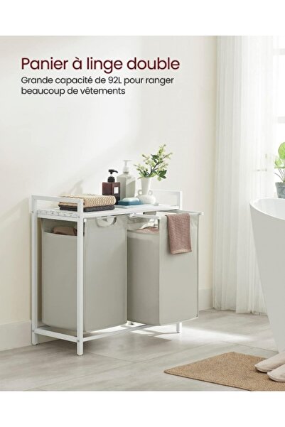 VASAGLE Laundry Basket, Vasagle, White, 73 x 33 x 71 cm
