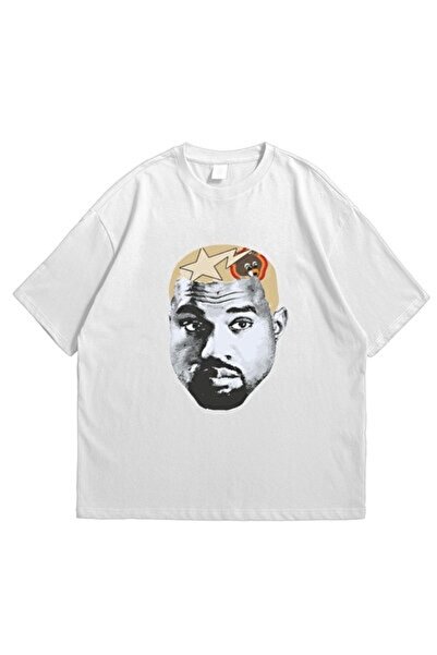 Soft Luxe شورتات بيضاء كبيرة الحجم مطبوعة من سلسلة KanyeWest للجنسين