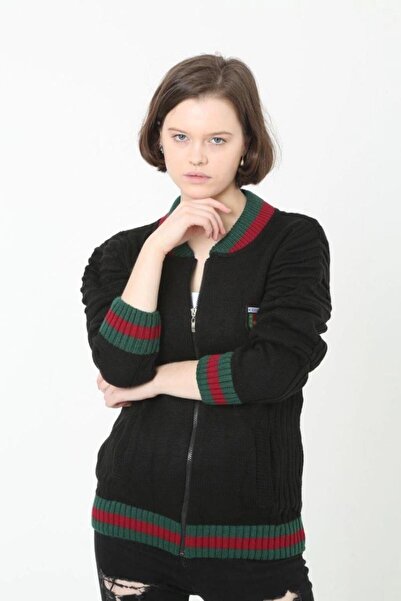 Mariposa Secret Women's Full Zip Knitwear Cardigan - Black