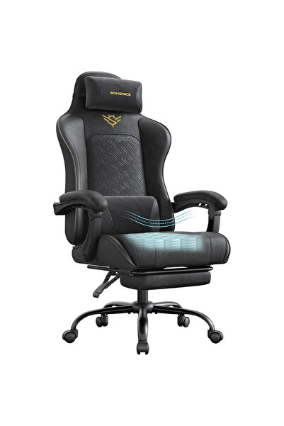 SONGMICS Scaun de gaming ergonomic cu suport pentru picioare, spătar reglabil...