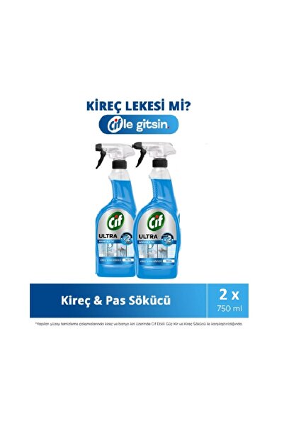Cif Ultra Sprey Kireç ve Pas Sökücü 750 ml x2