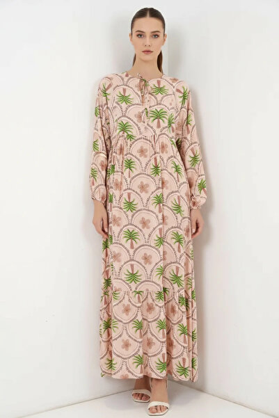 buğrahayalin Women's Round Neck, Drawstring Waist, Long Sleeve, Floral Patter...