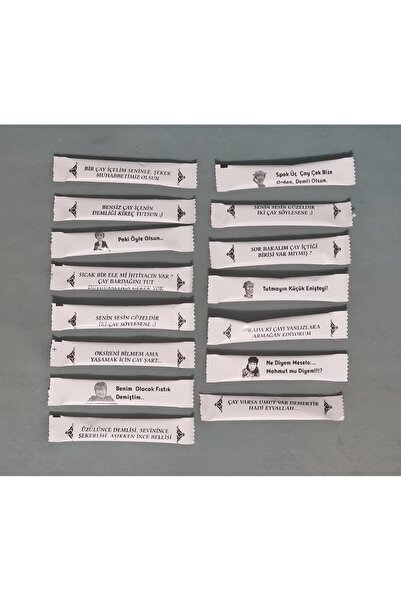 Self stick toz şeker Esprili Sözler Serisi Beyaz Kuşe Ambalaj Net 3 Kg. ( 3 gr.e X 1000 Adet.e)