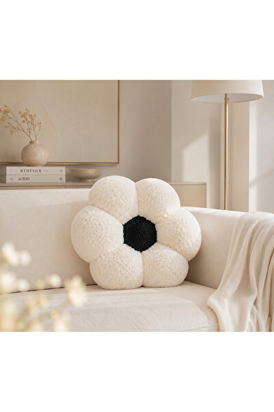 Pabtex Modern Tarzda Peluş Dekoratif Papatya Yastık – 40 cm Konforlu Kullanım