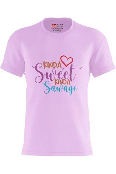 not Women's Printed Design T-Shirt(KINDA SWEET KINDA SAWAGE)| Round Neck Regular Fit T-shirt