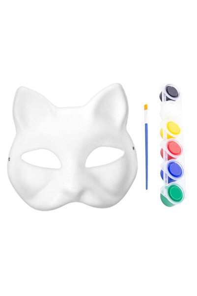 UstaPrint3D 3D Baskı Boyanabilir Kedi Maskesi – 6’lı Boya ve Fırça Dahil
