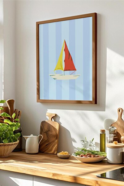 Özel Tasarım Minimalist Tekne Poster Çerçevesiz