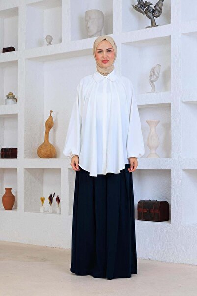 Esma Gündoğdu تونيك مطوي أبيض