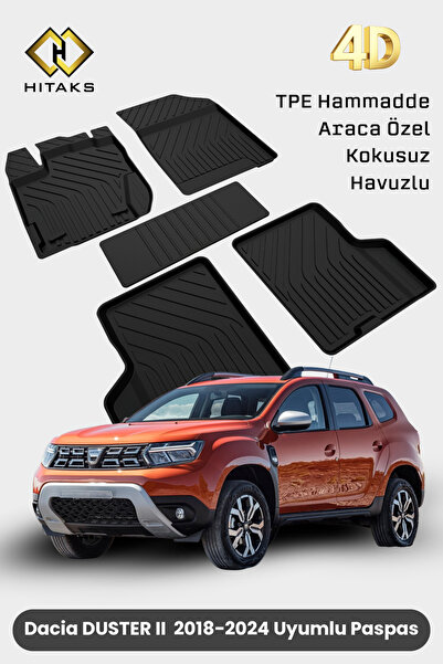Hitaks Dacia Duster 4D Havuzlu Paspas 2018 2019 2020 2021 2022 2023 2024