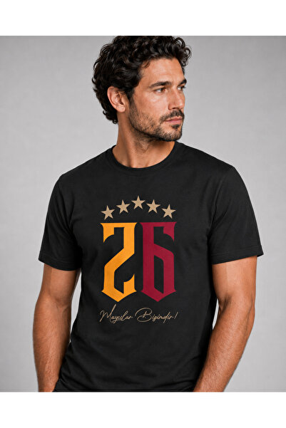 offsidesign Unisex Tişört Sarı Kırmızı Taraftar 26. Şampiyonluk Özel 26 5 Yıl...