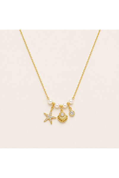 Selay Accessory Steel Sea-Themed Necklace with Pearl Detail ✨