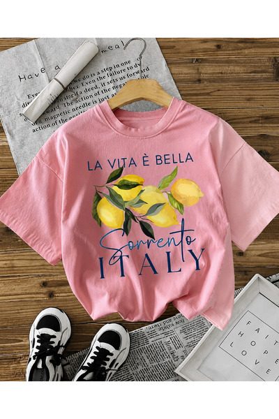 Boi Tricou de damă cu imprimeu La Vita e Bella Sorrento
