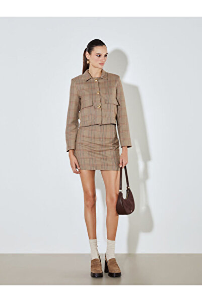 LC Waikiki Dar Fit Plaid Mini Skirt