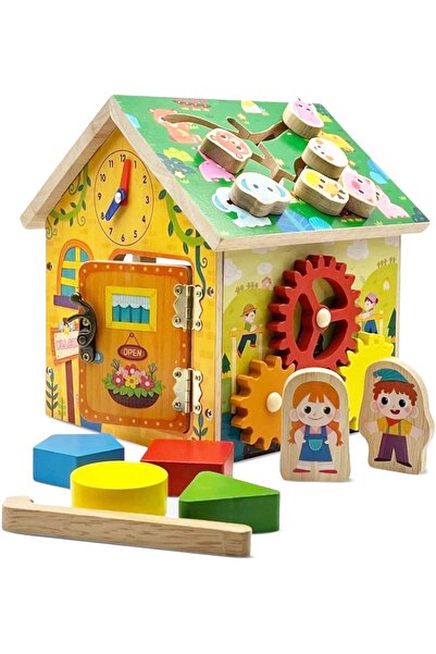 Junios Casuta educativa din lemn 8 in 1 cu activitati Montessori