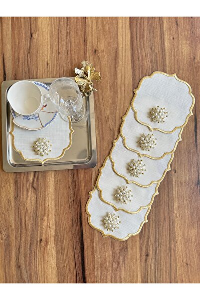 NURHAN HOME COLLECTION 6 bucăți șervețele aurii pentru prezentarea cocktailur...