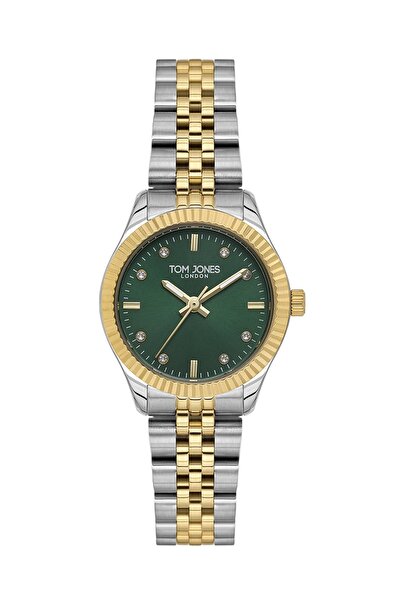 Tom Jones London Premium Serisi Minimal Tasarım Taşlı Kadran Çelik Kasa Çelik...