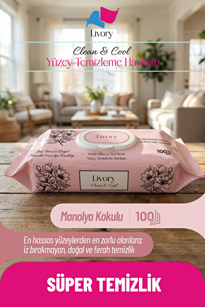 Livory Clean & Cool Premium Islak Yüzey Temizleme Havlusu Manolya Ferahlığı Ç...