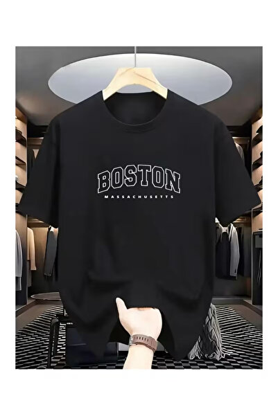 Massgai Unisex Boston Štampano Oversize kroj 100% pamuk T-shirt