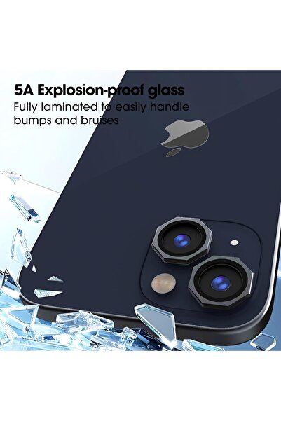 CaseHub iPhone 14/14 Plus & 15/15 Plus Safir Kamera Koruyucu Premium Sekizgen Tasarım Takma ve Çıkarma Aparatlı
