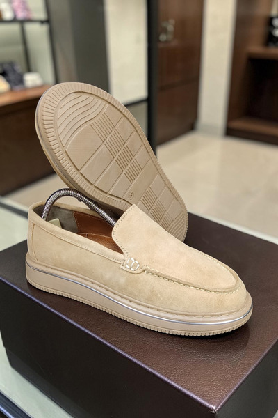 VİVA SHOES Genuine Leather Rubber Sole Men's Suede Loafer Shoes