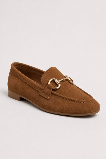 gumushoe Women's Gradient Buckle Suede Soft Sole Comfortable Daily Ballet Flats