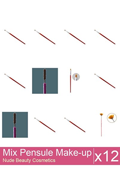 Makeup Mix Set 12 products Makeup Brushes: Cat's Tongue Gel Brush - No.2, Cat...
