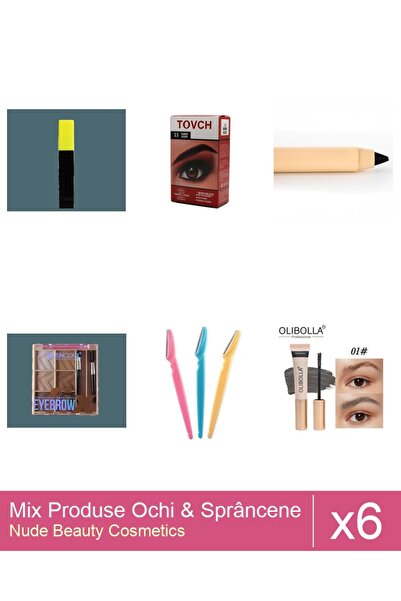 Makeup Set Mix 6 produse Rimel Sprancene: Fard de sprancene SevenCool, Nr 3, ...