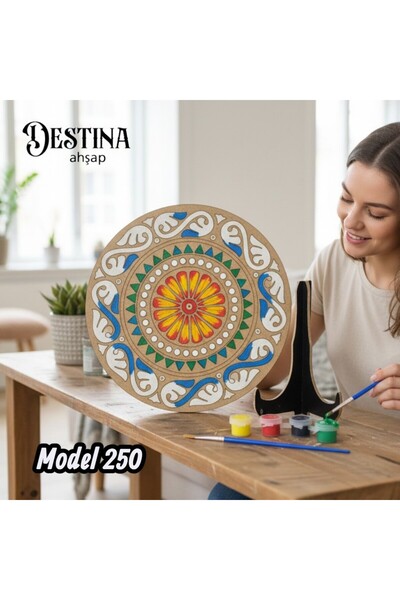 Destina Ahşap Mandala Boyama Seti-Model250