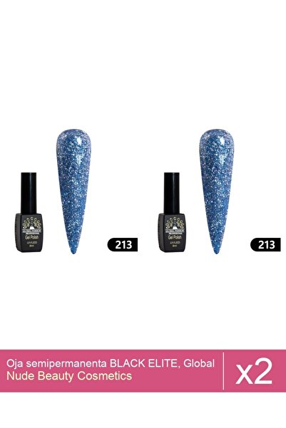Makeup Set 2x Oja semipermanenta BLACK ELITE, Global Fashion 8 ml,213