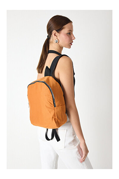 LC Waikiki Nevavm Women's Orange Minimal Design Fabric Backpack with a Differ...