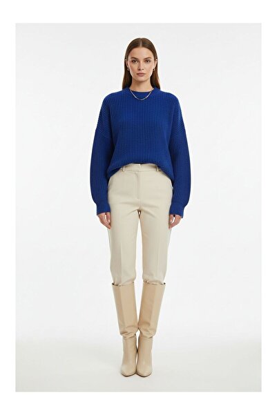 LC Waikiki Nevavm Extra Oversize Low-Sleeve Thessaloniki Knitwear Saks Blue K...