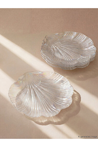 LC Waikiki Seashell Figured Cake Plate Set 4-piece