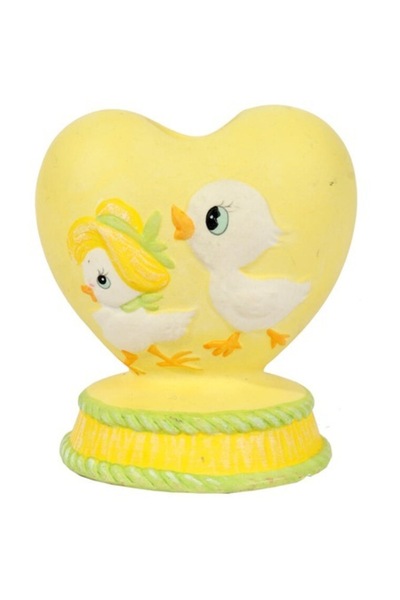 Goliat Suport ceramic pentru lumânări, Goliat, inimă, galben, 9.5x8cm