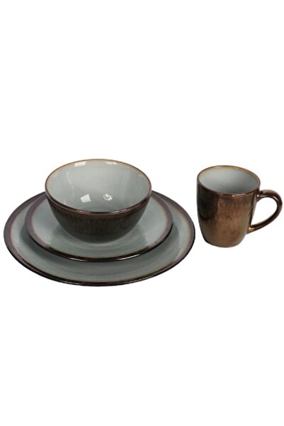 Goliat 4-piece Ceramic Dinnerware Set with Floral Accents