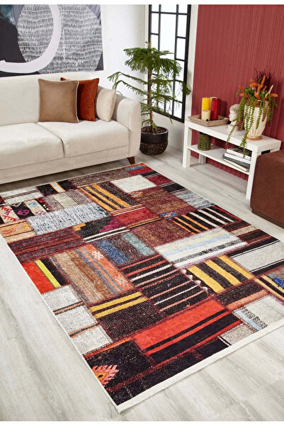 halinet Halı.Net Multi-Colored Modern Washable Non-Slip Living Room Carpet Ha...