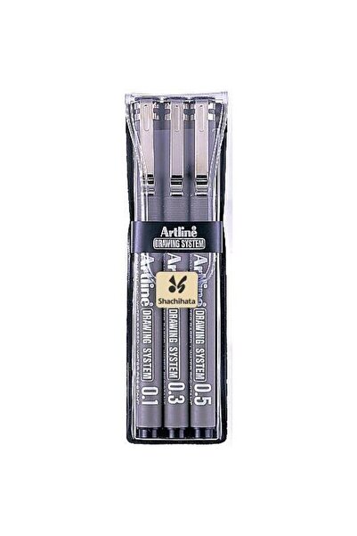 artline Marker pentru desen tehnic ARTLINE, varf fetru (0.1/0.3/0.5mm), 3 buc...