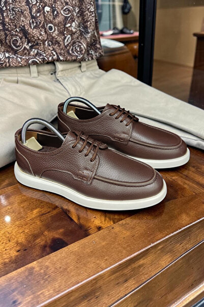 VİVA SHOES Genuine Leather Eva Sole Men's Lace-Up Loafer Shoes