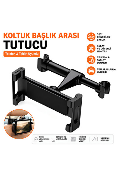 Dexmon Araç İçi Koltuk Başlık Arası 360° Dönebilen Telefon & Tablet Tutucu 4....
