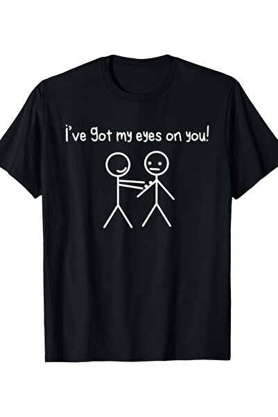 Blueno YO Men's "I've got my eye on you" simple line drawing design T-shirt
