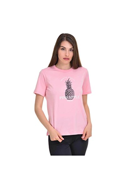 Target Tricou de damă cu mânecă scurtă, jerseu simplu, cu ananas, M