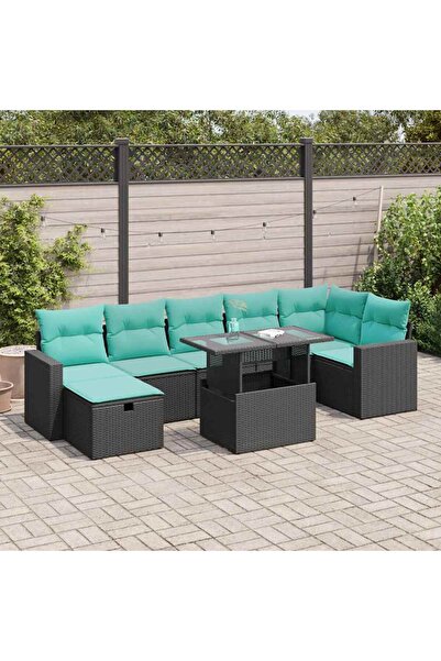 vidaxl Set canapele gradina cu perne 8 piese gri poliratan/lemn acacia