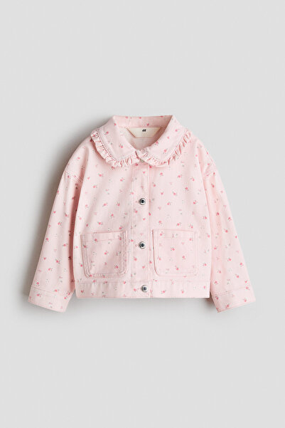 H&M Pamuklu ve Fırfırlı Gabardin Ceket