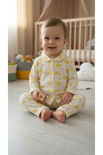 BUUFUU Bebek Yenidogan Çocuk Kiz Erkek Pamuklu Oyali Pijama Takımı Hediyelik