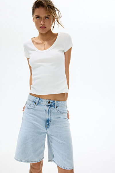 H&M Kot Bermuda Şort