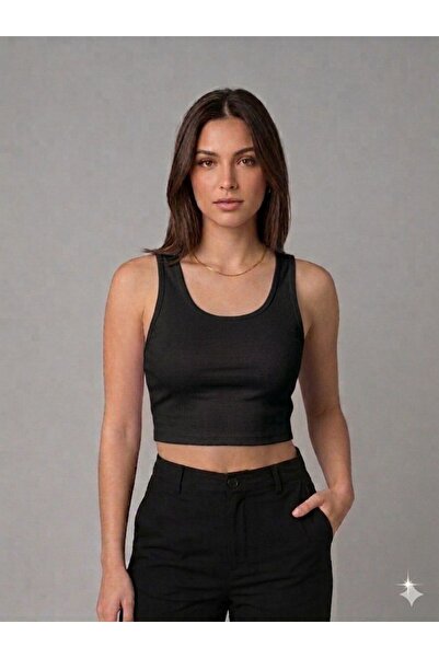 Ydn giyim Crop basic cu guler pătrat pentru femei