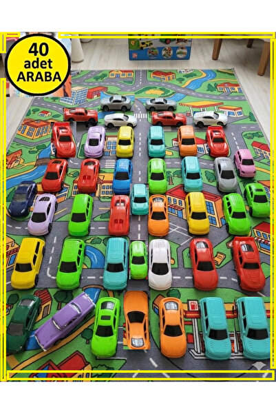 OYUNCAKSAHİLİ Oyuncak 40lı Araç Seti Otomobil Cars Araba Seti 40 Adet Renkli ...